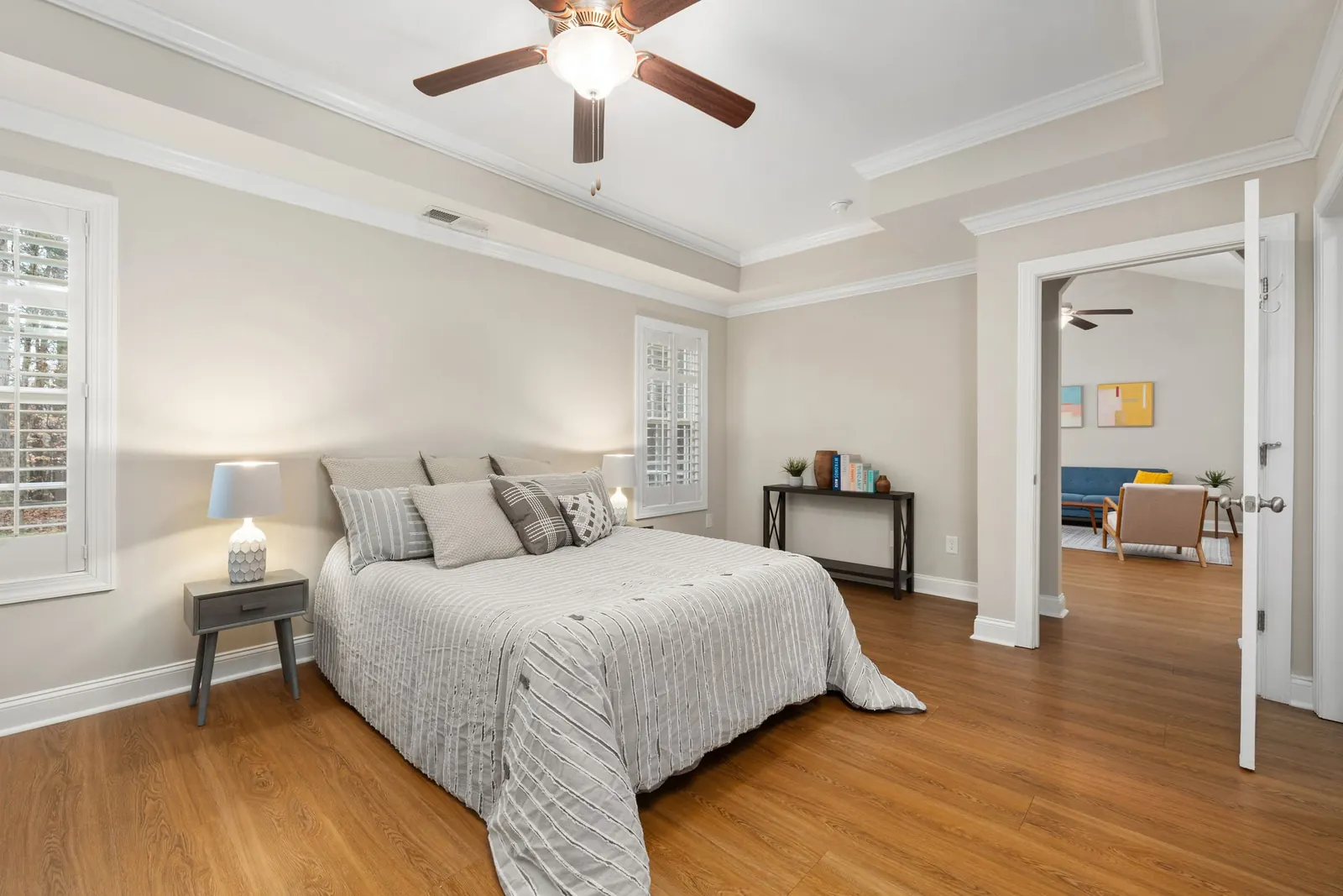 Laminate flooring in a bedroom in Riverside, CA