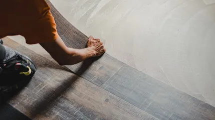 Laminate flooring installation in progress in an Inland Empire home