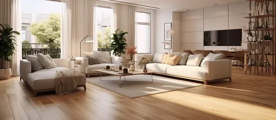Waterproof luxury vinyl plank flooring in a furnished Inland Empire living room